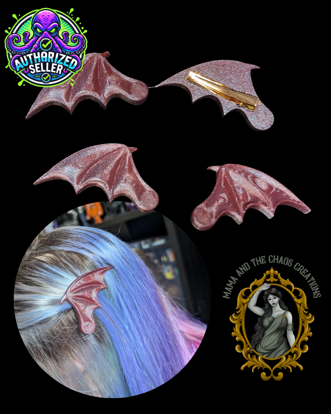 Mini Bat Wing Hair Clips