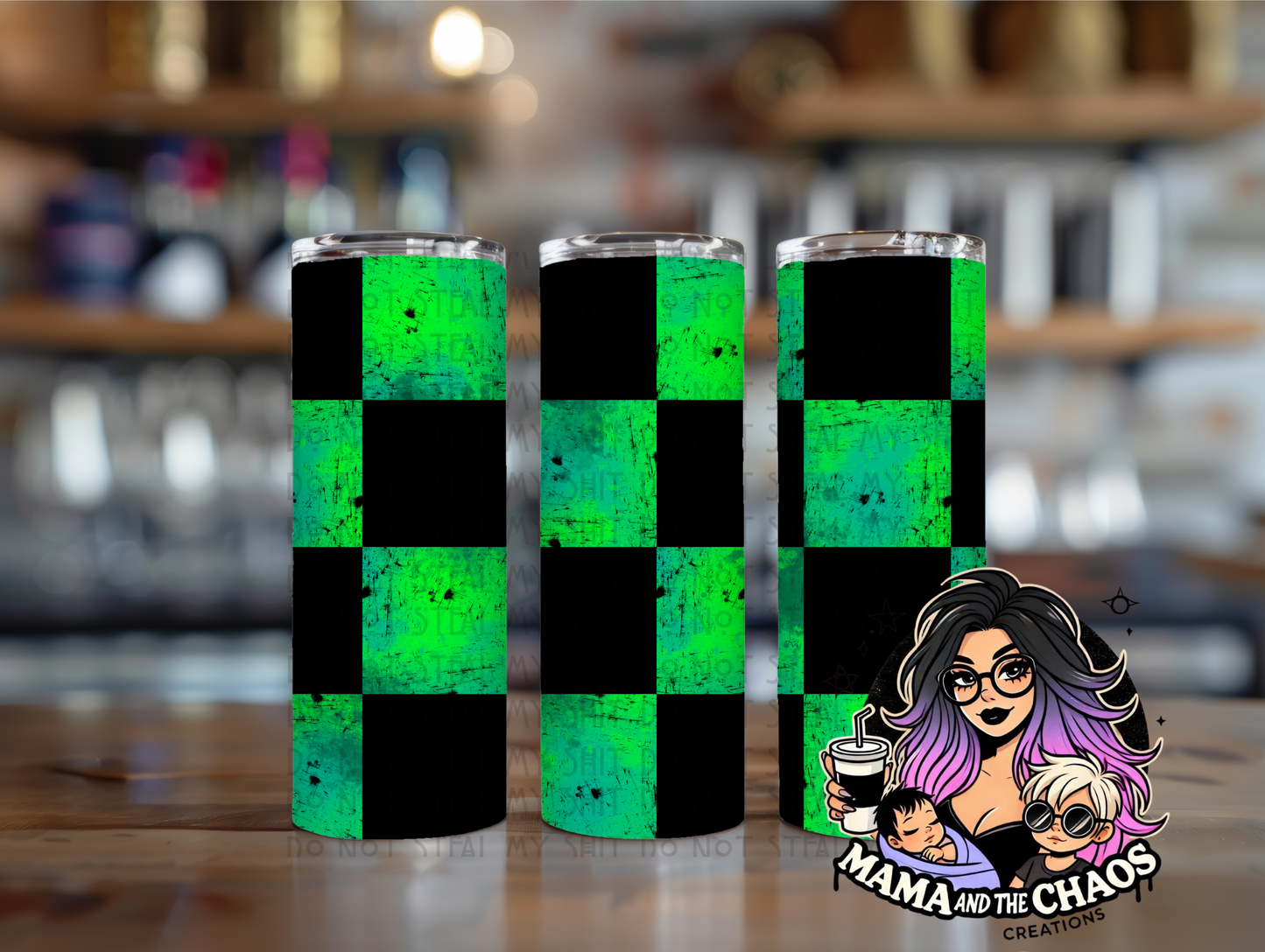 Grunge Checkered Tumblers