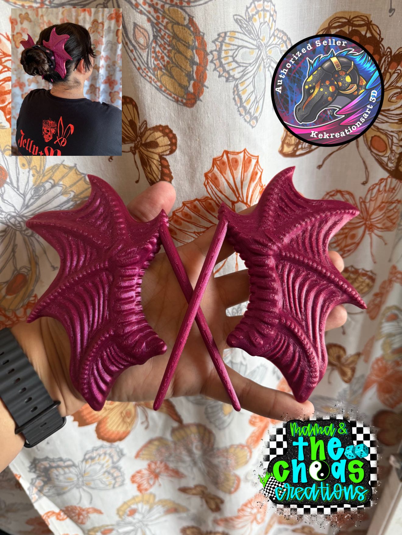 Dragon Wing Hair Sticks