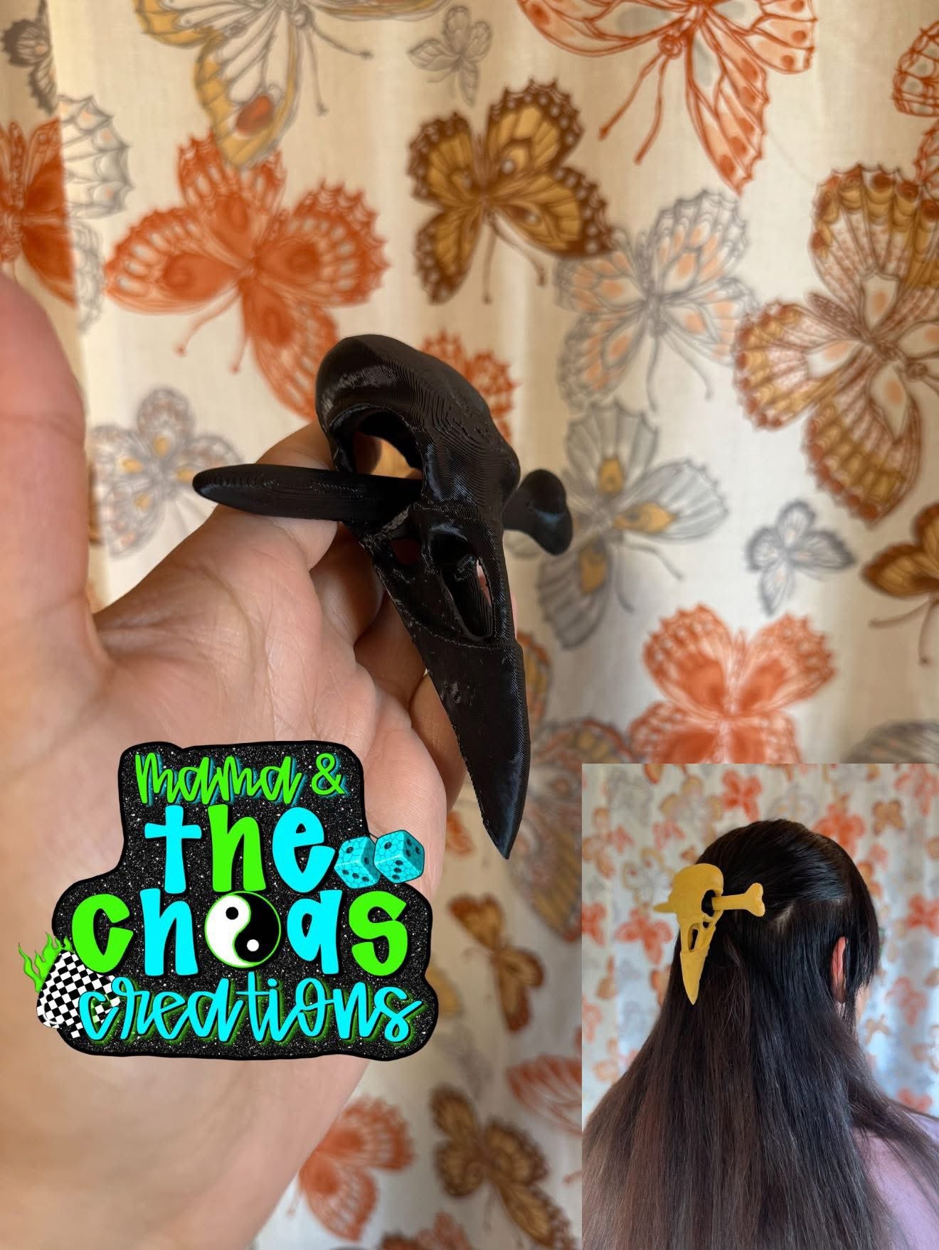 Raven Skull Hair Pin/Clip