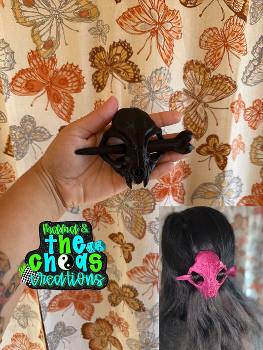 Cat Skull Hair Pin