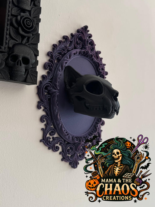 Cat Skull Gothic Frame Wall Decor