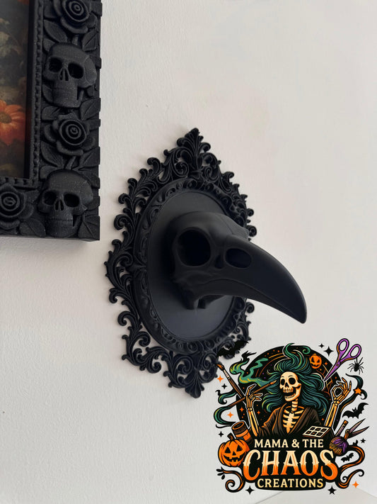Crow Skull Gothic Frame Wall Decor