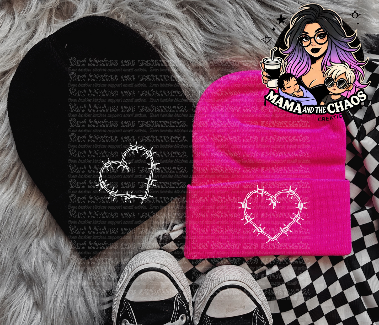 Barbed Wire Heart Beanie