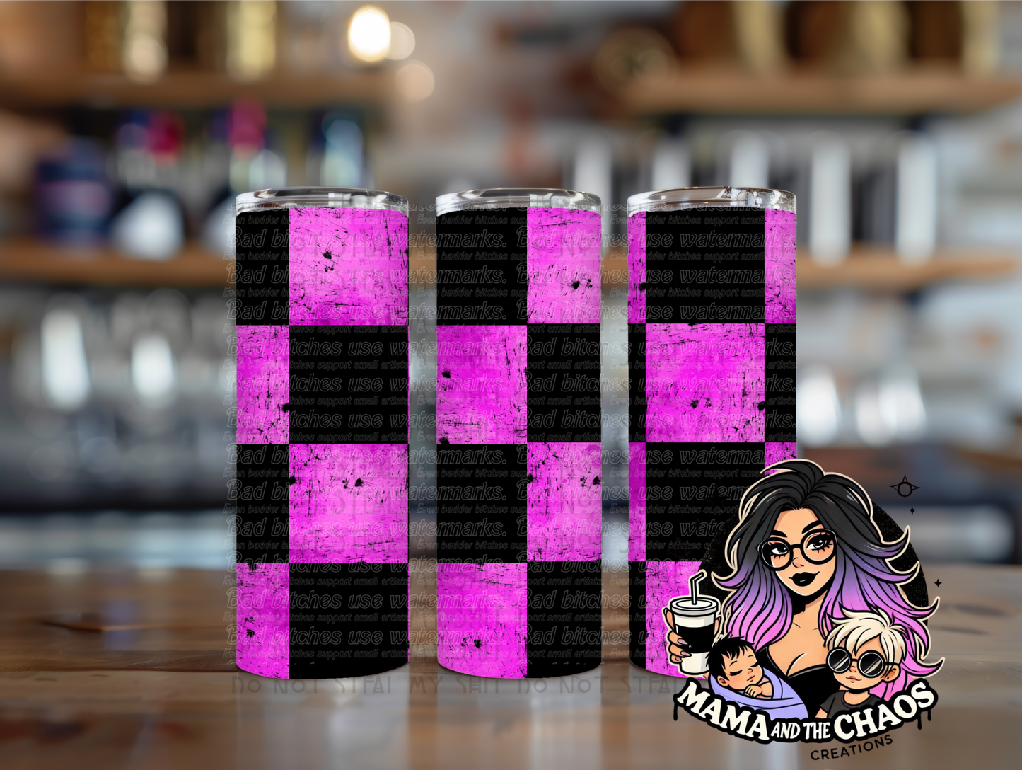 Grunge Checkered Tumblers