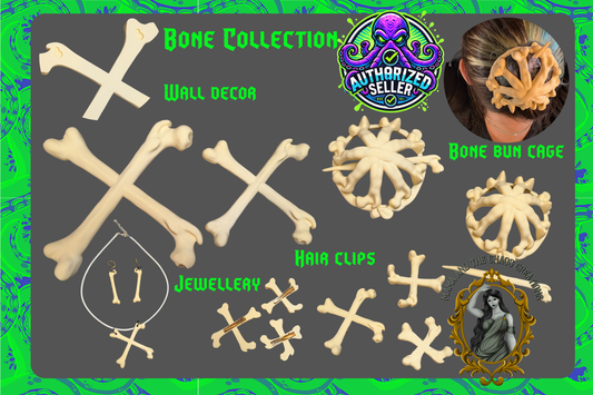 Bone collection hair, decor, jewelry